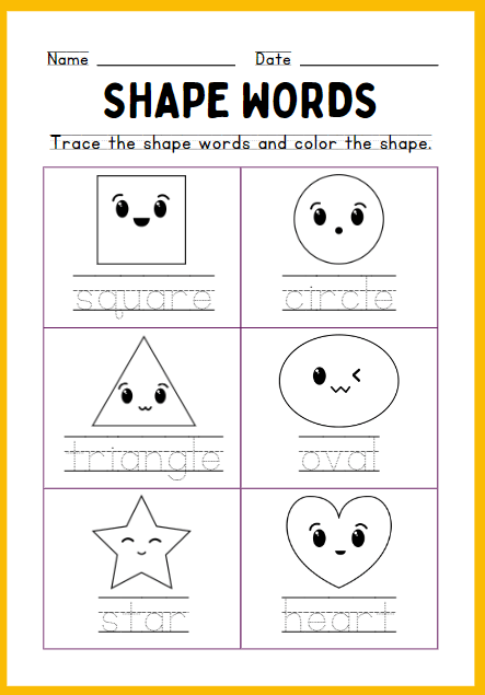 Kindergarten 2D Shapes Workbook For Kids PDF Format